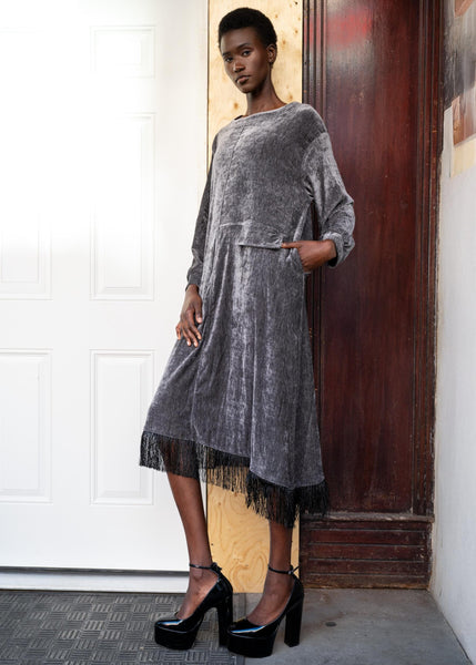 tassel-trim-velour-dress-