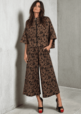 Textured Floral Zip Set Two Piece Sets Kate Hewko Brown One size 
