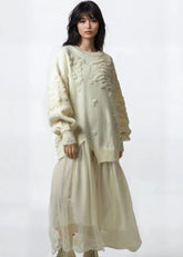 Textured Knit Tulle Sweater Dress Dresses Kate Hewko 