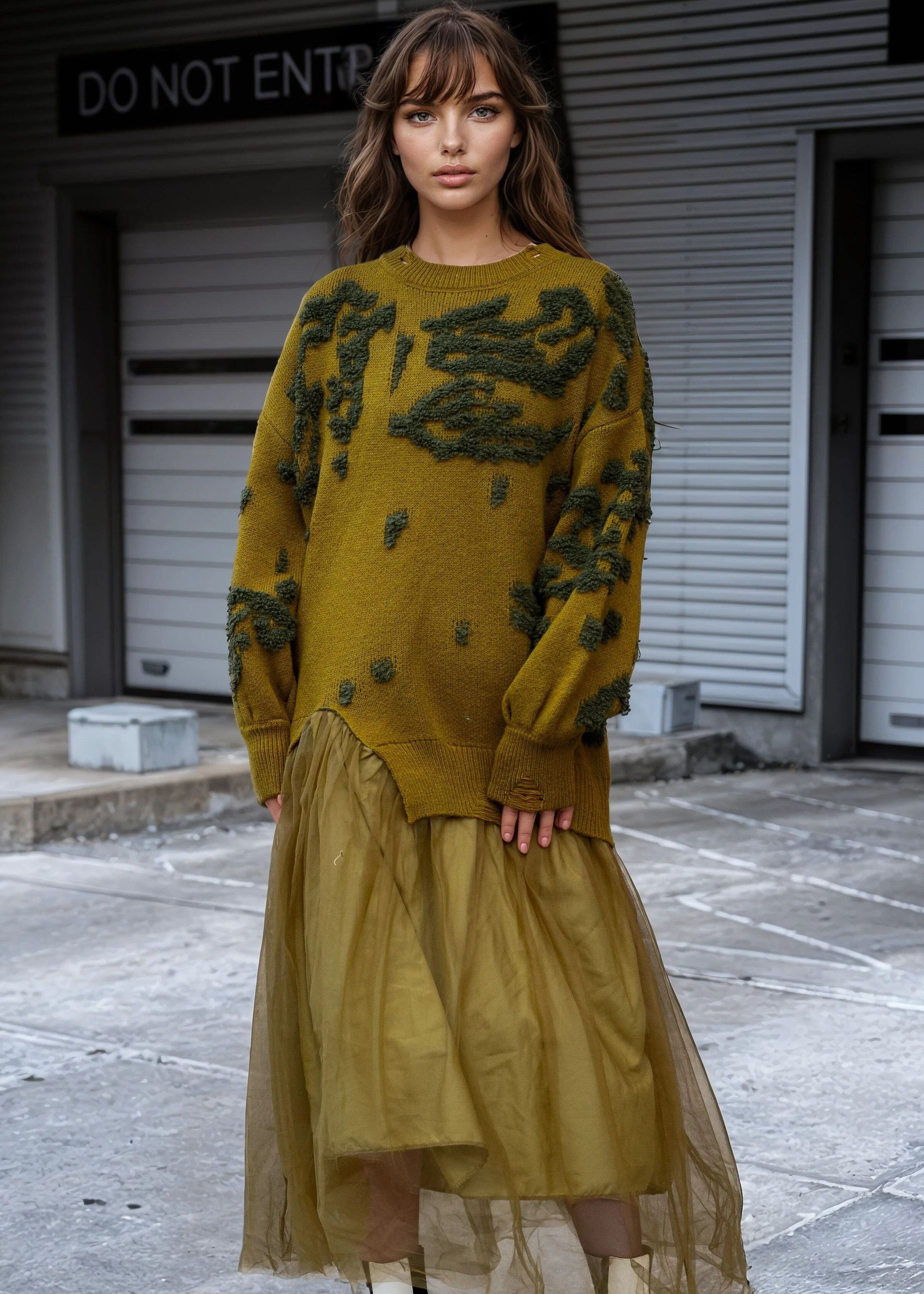 Textured Knit Tulle Sweater Dress Dresses Kate Hewko 