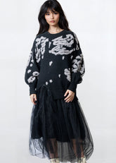 Textured Knit Tulle Sweater Dress Dresses Kate Hewko 
