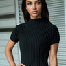 Textured Mock Neck Knit Top Tees Kate Hewko 