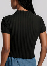 Textured Mock Neck Knit Top Tees Kate Hewko 