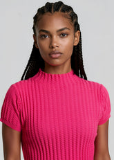 Textured Mock Neck Knit Top Tees Kate Hewko 
