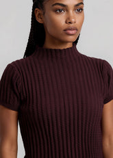 Textured Mock Neck Knit Top Tees Kate Hewko 