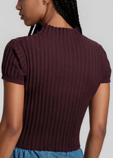 Textured Mock Neck Knit Top Tees Kate Hewko 