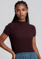 Textured Mock Neck Knit Top Tees Kate Hewko 
