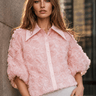 Textured Rose Button Up Blouse Blouses Kate Hewko 