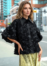 Textured Rose Button Up Blouse Blouses Kate Hewko 