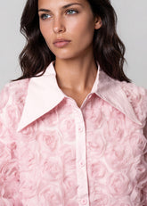 Textured Rose Button Up Blouse Blouses Kate Hewko 