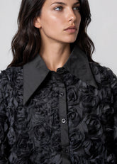 Textured Rose Button Up Blouse Blouses Kate Hewko 
