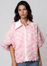 Textured Rose Button Up Blouse Blouses Kate Hewko 
