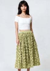 Textured Rose Midi Skirt Skirts Kate Hewko 