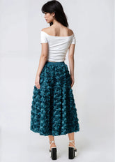 Textured Rose Midi Skirt Skirts Kate Hewko 