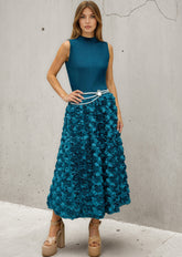 Textured Rose Midi Skirt Skirts Kate Hewko 