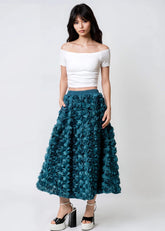 Textured Rose Midi Skirt Skirts Kate Hewko 