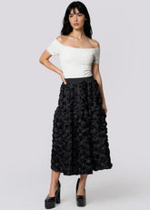 Textured Rose Midi Skirt Skirts Kate Hewko 