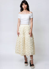 Textured Rose Midi Skirt Skirts Kate Hewko 