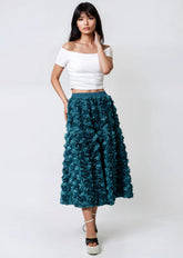 Textured Rose Midi Skirt Skirts Kate Hewko 
