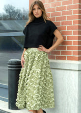 Textured Rose Midi Skirt Skirts Kate Hewko 