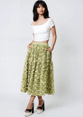 Textured Rose Midi Skirt Skirts Kate Hewko 