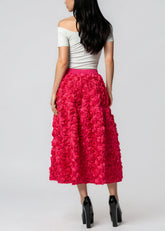 Textured Rose Midi Skirt Skirts Kate Hewko 