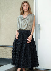 Textured Rose Midi Skirt Skirts Kate Hewko 