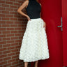 Textured Rose Midi Skirt Skirts Kate Hewko Cream One size 