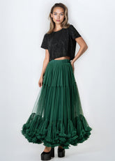 Tiered Hem Maxi Tulle Skirt Skirts Kate Hewko 