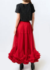 Tiered Hem Maxi Tulle Skirt Skirts Kate Hewko 