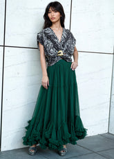 Tiered Hem Maxi Tulle Skirt Skirts Kate Hewko 