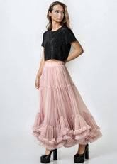 Tiered Hem Maxi Tulle Skirt Skirts Kate Hewko 