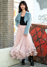 Tiered Hem Maxi Tulle Skirt Skirts Kate Hewko 