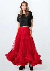 Tiered Hem Maxi Tulle Skirt Skirts Kate Hewko 