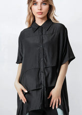 Tiered High Low Button Up Blouse Blouses Kate Hewko 