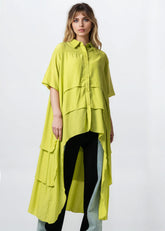 Tiered High Low Button Up Blouse Blouses Kate Hewko 