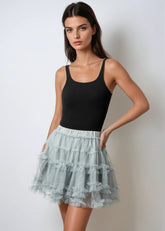 Tiered Tulle Mini Skort Skirts Kate Hewko 