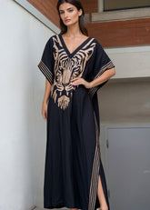 Tiger Head Kaftan Dress Dresses Kate Hewko 