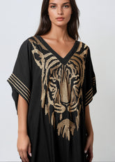 Tiger Head Kaftan Dress Dresses Kate Hewko 