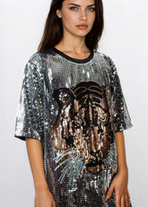 Tiger Head Sequin Tee Dresses Kate Hewko 