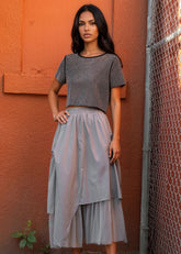 Tulle Contrast Midi Skirt Skirts Kate Hewko 