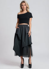 Tulle Contrast Midi Skirt Skirts Kate Hewko 
