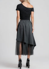 Tulle Contrast Midi Skirt Skirts Kate Hewko 