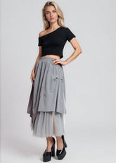 Tulle Contrast Midi Skirt Skirts Kate Hewko 