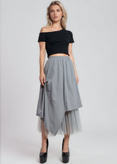 Tulle Contrast Midi Skirt Skirts Kate Hewko 