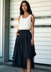 Tulle Contrast Midi Skirt Skirts Kate Hewko 