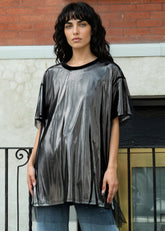 Tulle Overlay Metallic Tee Tees Kate Hewko 
