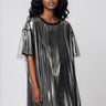 Tulle Overlay Metallic Tee Tees Kate Hewko Silver One size 