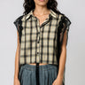 Tulle Overlay Plaid Vest Tank Tops Kate Hewko 