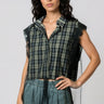 Tulle Overlay Plaid Vest Tank Tops Kate Hewko 